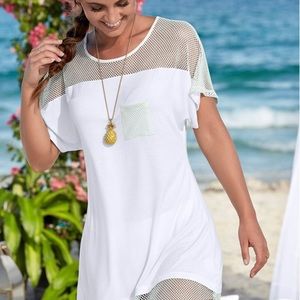 Mesh Trimmed Cover-Up Dress